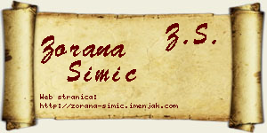 Zorana Simić vizit kartica